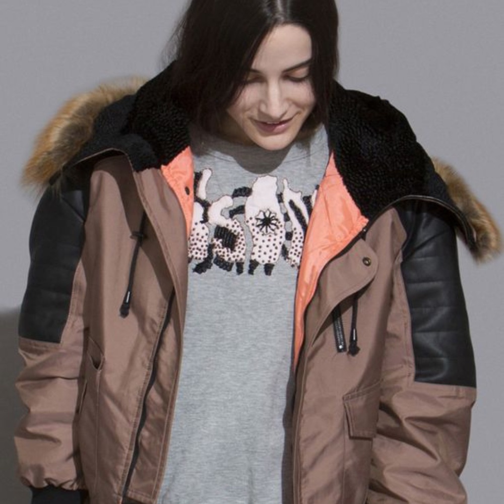 Rachel Comey Faux Fur Hooded Parka Bomber Jacket Short Snorkel Coat Size 4 $667